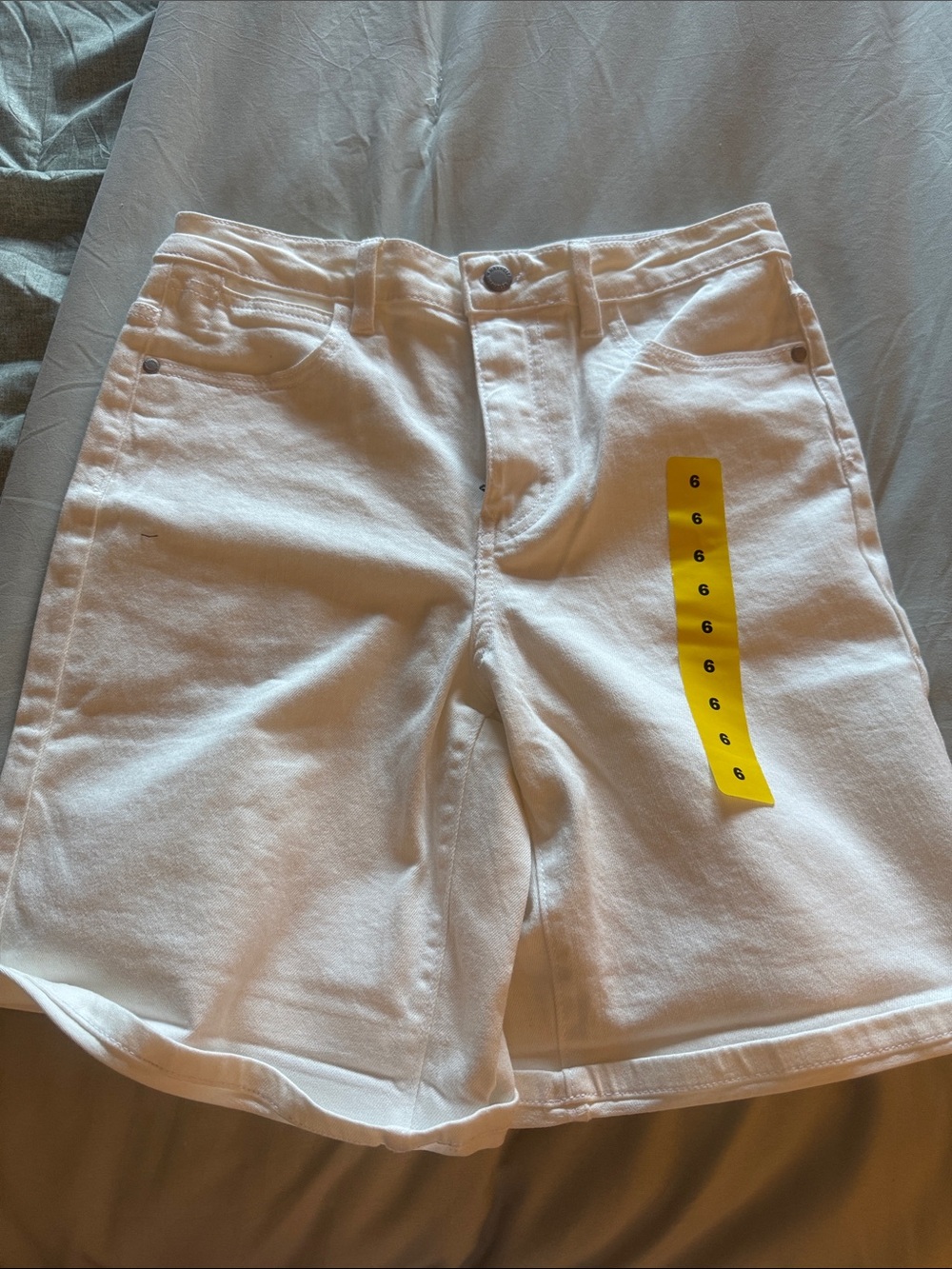 Wrangler White Denim Shorts with Back Pockets